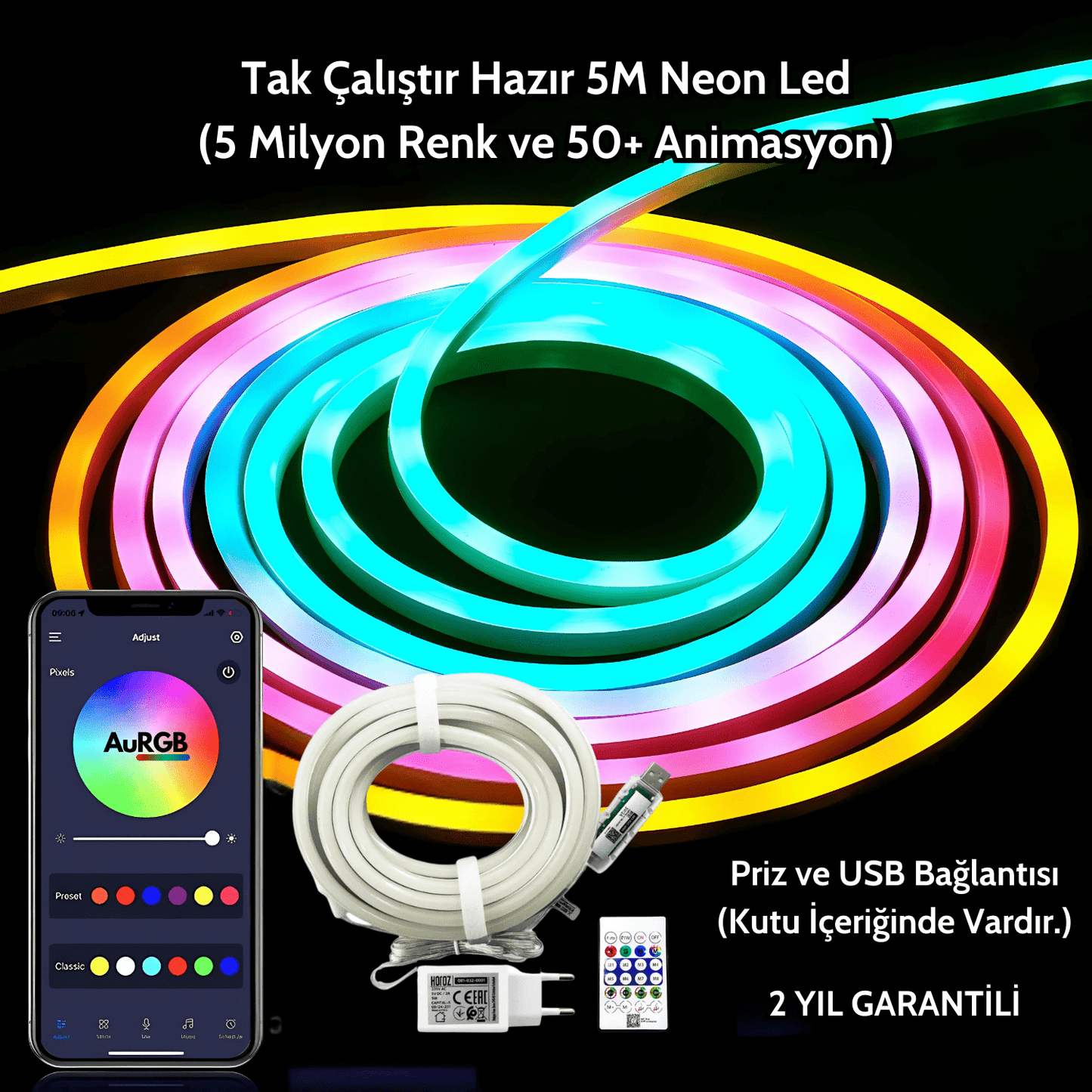 AurRGB™ Akıllı Neon Led (RGB) - AuRGB